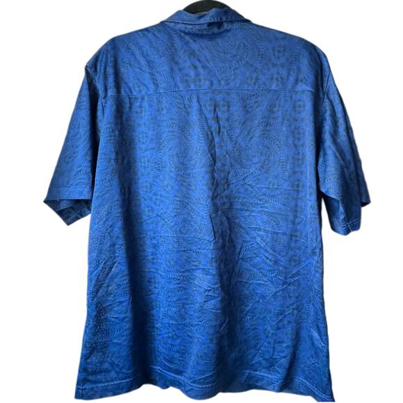 Vintage UTILITY Mens Y2K Mesh Rave Disco Short Sleeve Button Up Blue Size Large - Picture 3 of 8